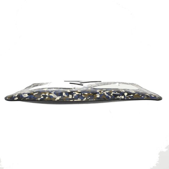 FENDI Logo Bugs Monster Clutch Hand Bag Leather Navy Blue SHW Italy 67KA952 - Picture 5 of 15